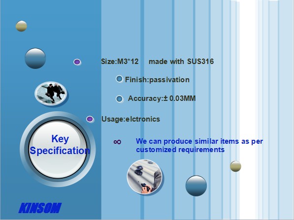 Stainless steel special double-head bolts with nylok for elctronics
