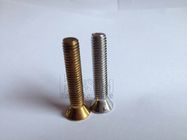 Special countersunk head sus 316 screws with anchor point and yellow zinc plated