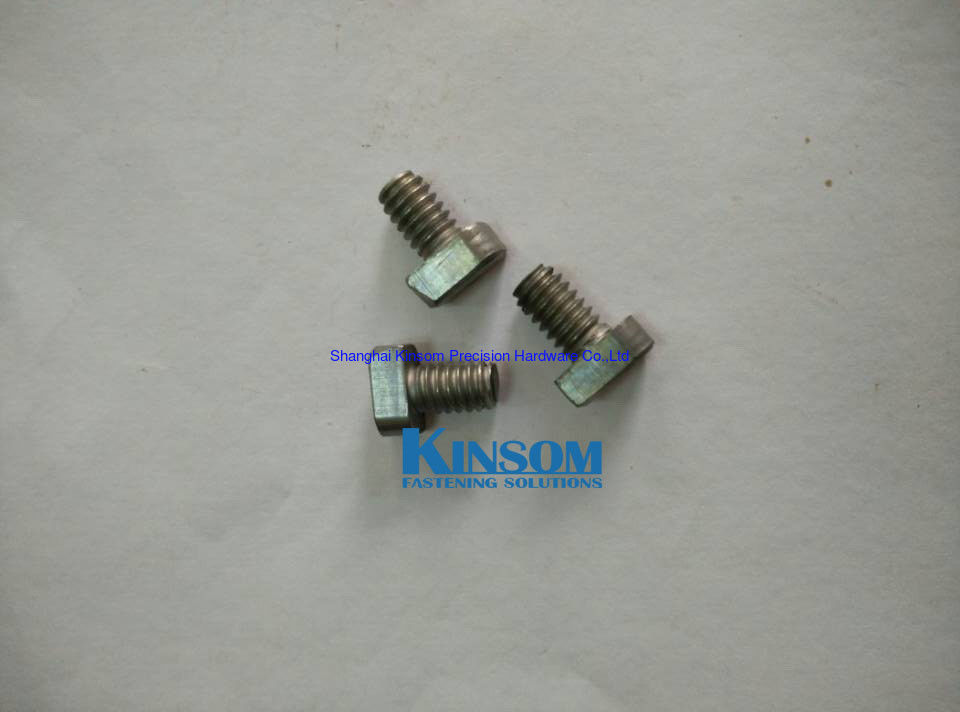 M6*10 10B21 zinc plated special T slot screws with slotting on end of shank