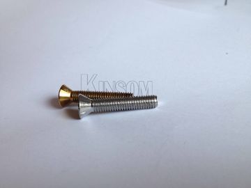 Special countersunk head sus 316 screws with anchor point and yellow zinc plated