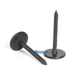 Special self tapping screws with cross recessed phillips big flat head  black zinc nickel coating