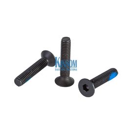 SS 304 countersunk hex head machine screws with blue nylon patch sandblasting blackeing coating